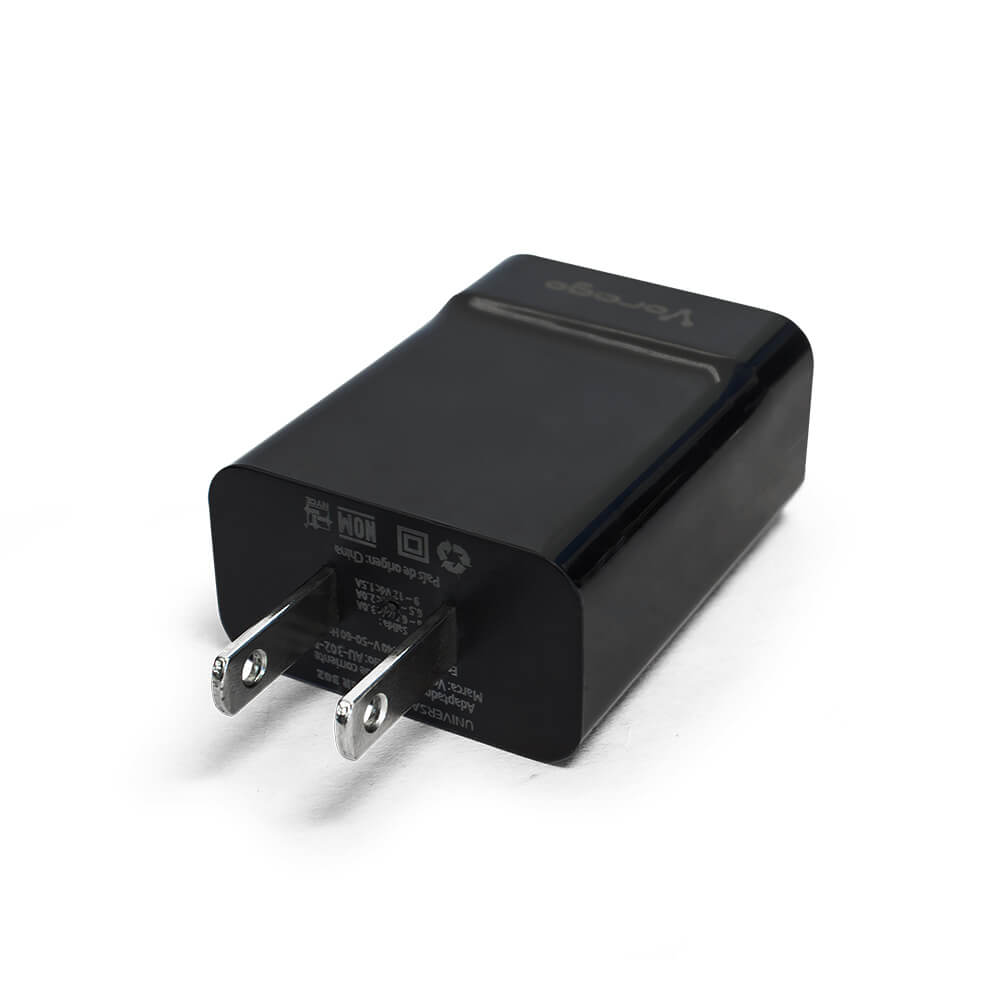 Cargador de Pared Vorago 5V USB Fast Charge 3.0 a USB AU-302-BK
