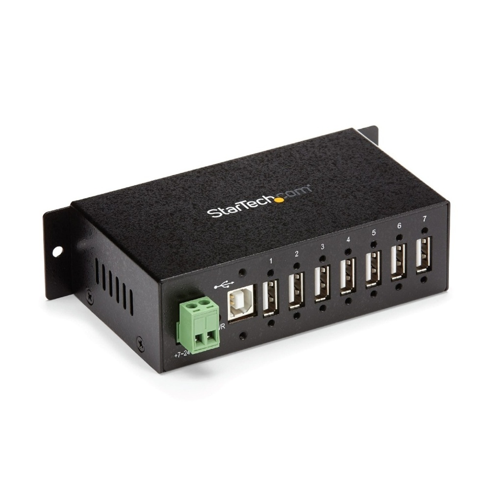 StarTech.com 7-Port USB 2.0 Hub with ESD Protection - Mountable Rugged Industrial 7 Port USB Hub - USB 2.0 Extender (ST7200USBM)