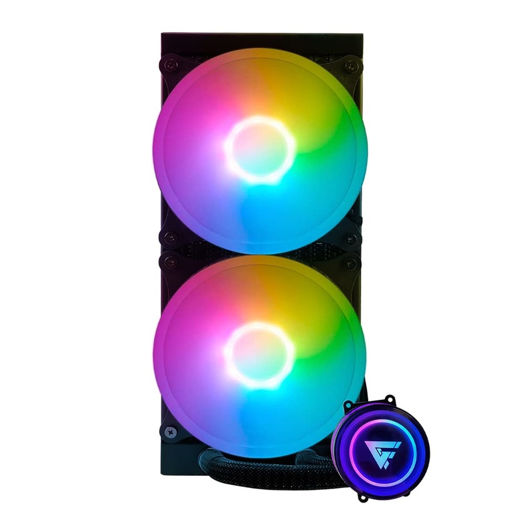 Sistema De Enfriamiento Liquido Para CPU Game Factor LQG601-BK 2 Ventiladores 120mm ARGB