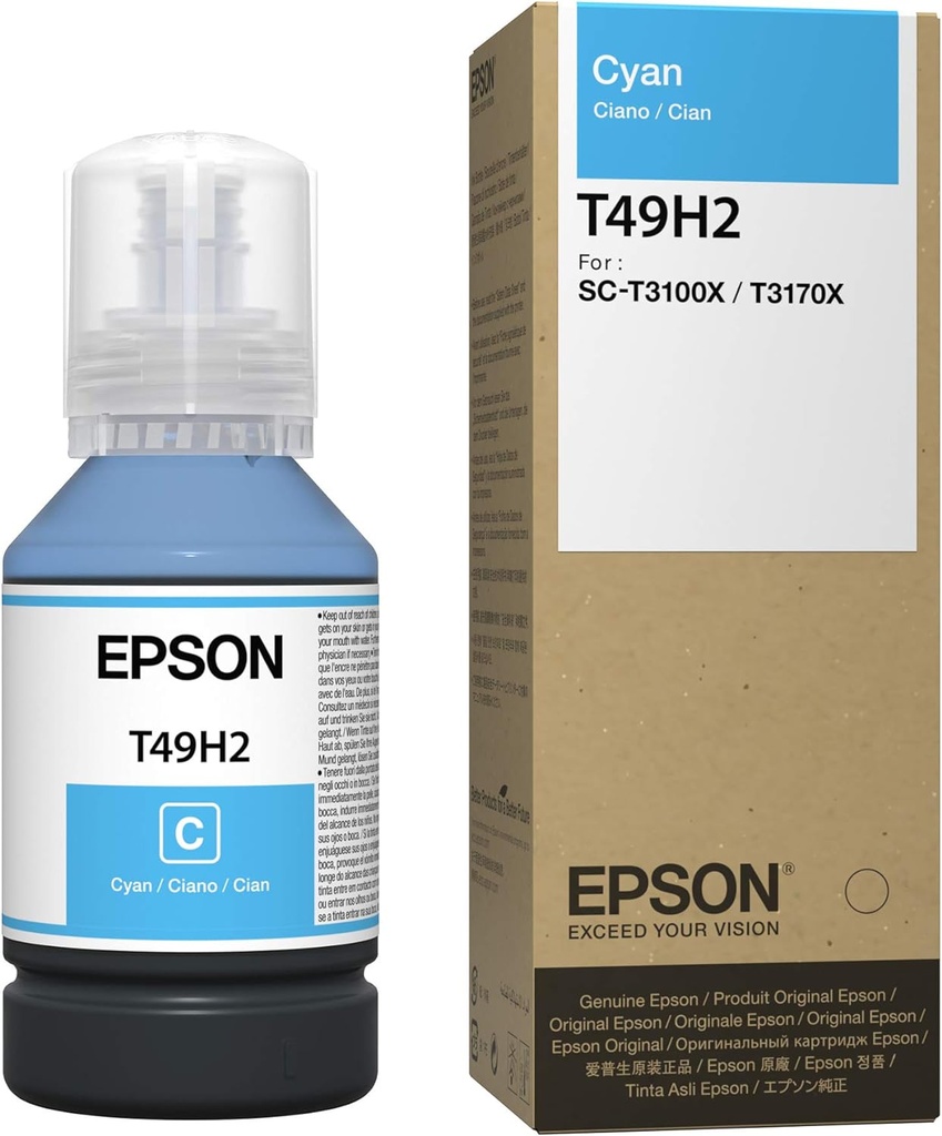 Tanque De Tinta Epson T49H Cian 140ml Para SureColor SC-T3100X SC-T3100x 240V