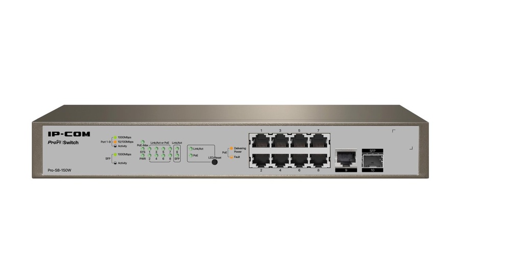 Switch administrable 8 puertos poe fibra optica capa3 (l3) ethernet 10