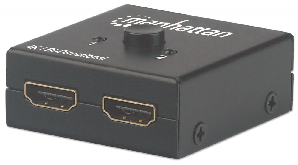 Manhattan Switch Bidireccional HDMI de 2 Puertos, 3x HDMI Hembra, Negro