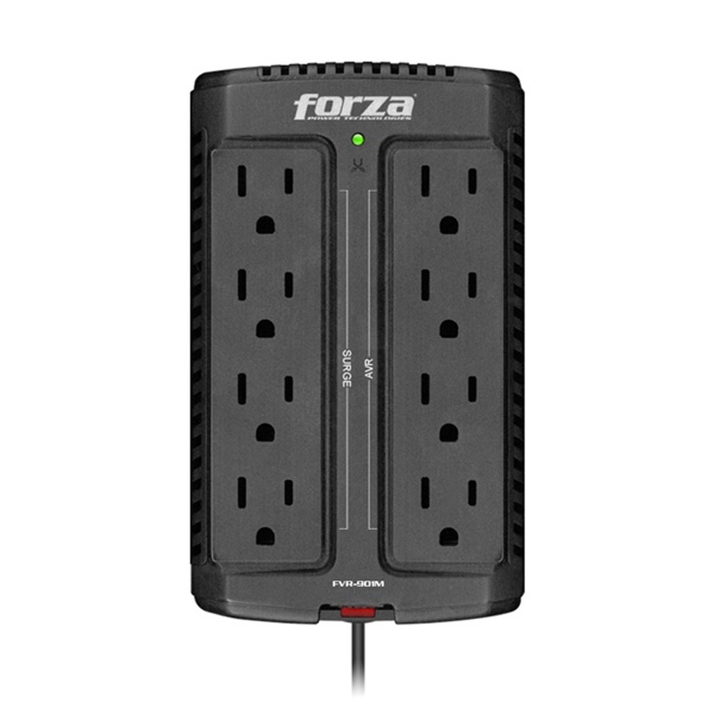 Regulador Automático de Voltaje Forza FVR-901M 900VA/450W 8 slds Montaje Pared 120V
