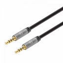 Manhattan Cable AUX 3.5mm Macho - 3.5mm Macho, 5 Metros, Negro/Plata