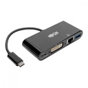 Adaptador multipuerto tripp lite usb-c/dvi/usb-a/gbe carga pd color negro