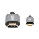 Cable usb-c a hdmi m 1 metro 4k@60hz negro manhattan 153591