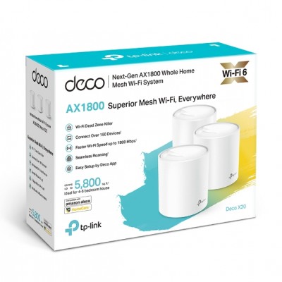 Router TP-Link Con Sistema De Red Wi-Fi En Malla DECO X20 1201Mbit/s 2.4/5GHz 4 Antenas Internas 3 Piezas