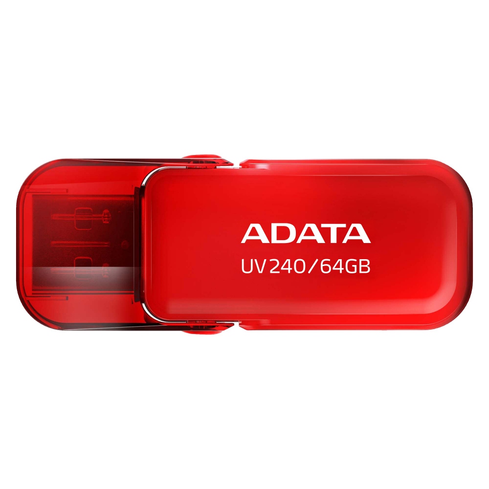 Memoria USB Adata UV240, 64GB, USB 2.0, Rojo