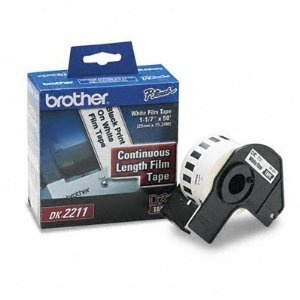 Cinta etiquetadora brother dk2211 papel plástico negro sobre blanco longitud continua 29mmx15.2 m