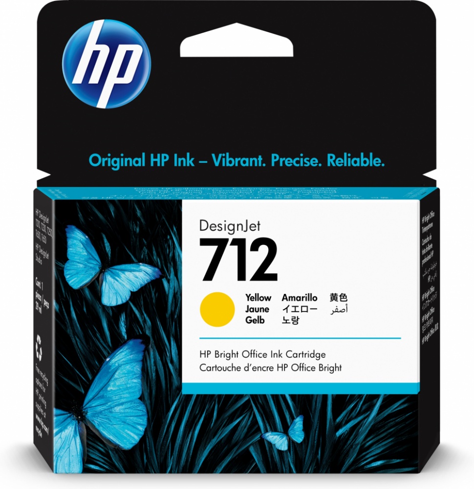 Cartucho De Tinta HP 712 Amarillo Original 29ml