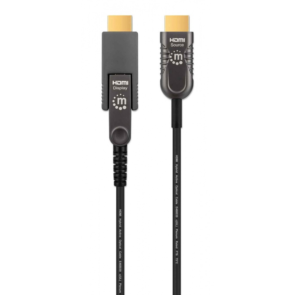 Cable Desmontable HDMI Óptico Manhattan HDMI-A - HDMI-D 4K 60Hz 20 Metros