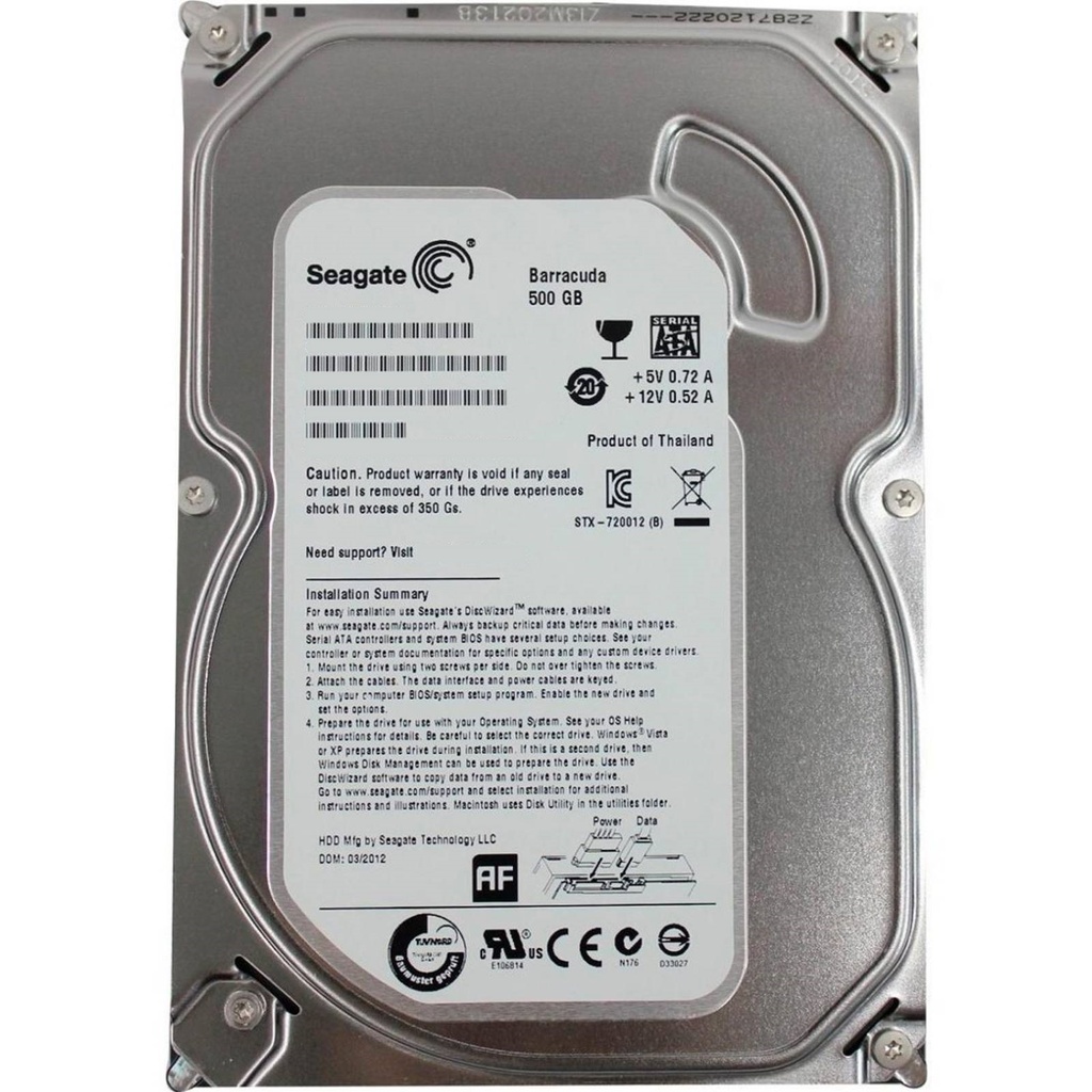 Disco Duro 3.5" Seagate 500GB 7200RPM Sata 3 New Pulls