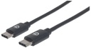 Cable adaptador  usb manhattan 354875, usb tipo-c a usb tipo-c, 2 metros, negro, (354875)