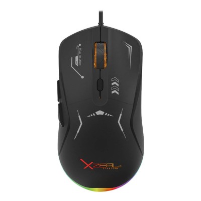 Mouse gamer xzeal xst-401, rgb, 7200 dpi, 6 botones, cable 1.5m, compatibilidad con windows 7/8/10, macos, xp, linux, negro