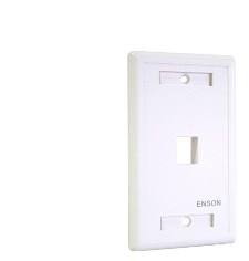 Placa de pared (faceplate) universal ens-fp61 enson 1 puerto estilo keyconnect cat6a cat6 cat5e conectores de fibra optica y coaxiales color blanco uso interior material plastico abs