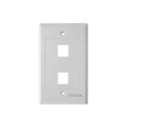 Placa de pared (faceplate) universal ens-fp62 enson 2 puertos estilo keyconnect cat6a cat6 cat5e conectores de fibra optica y coaxiales color blanco uso interior material plastico abs