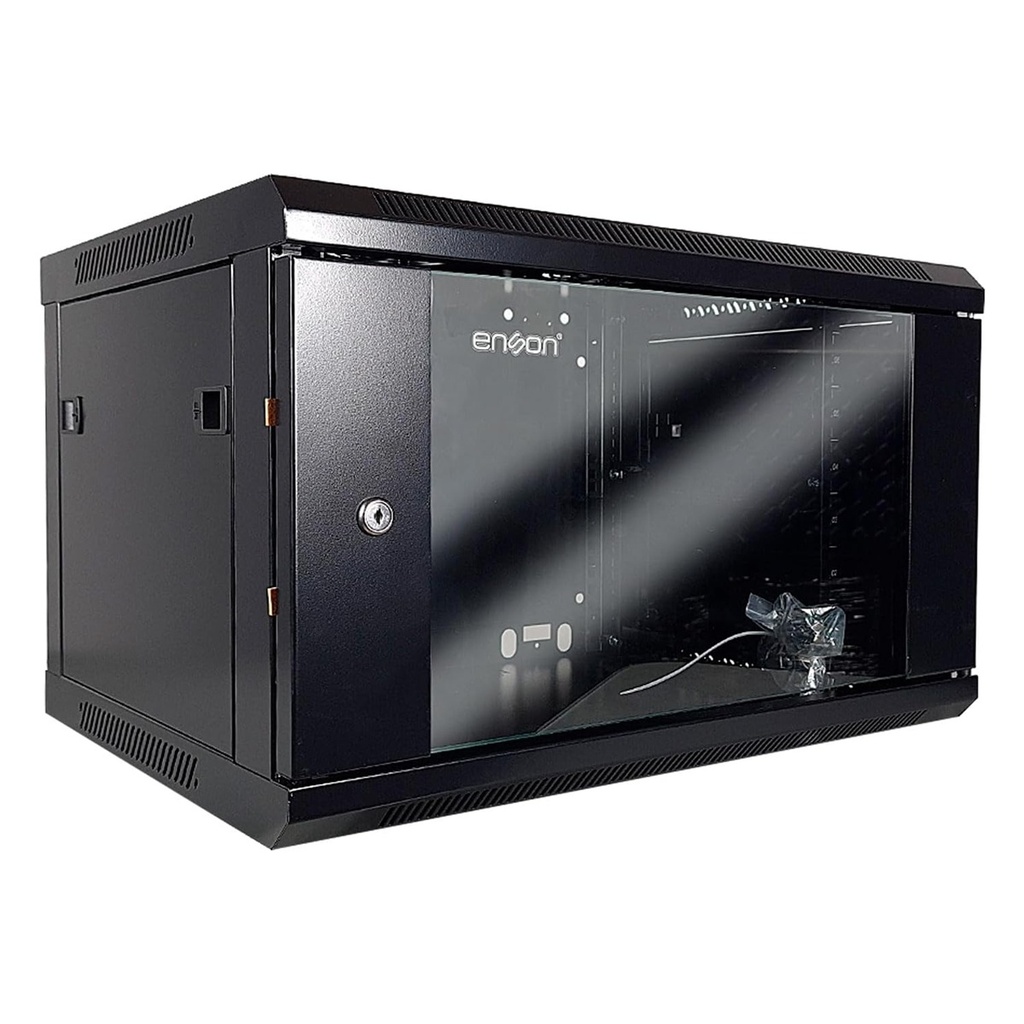 Gabinete de Pared Enson 6U Hasta 60KGs Frente De Cristal Templado