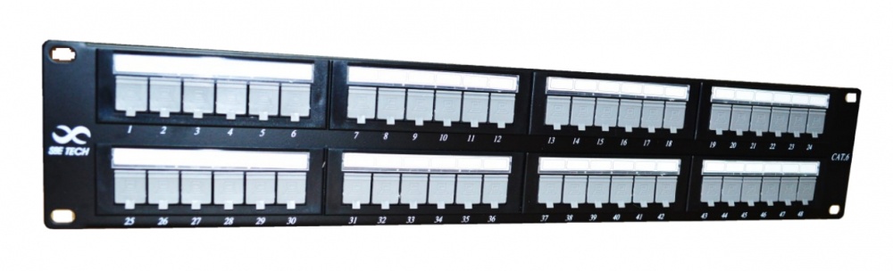 Sbetech ppc648p - panel de parcheo categoría 6/ 48 puertos / estándares ansi/tia 568-c.2 / iso 11801 2a edición / producto certificable