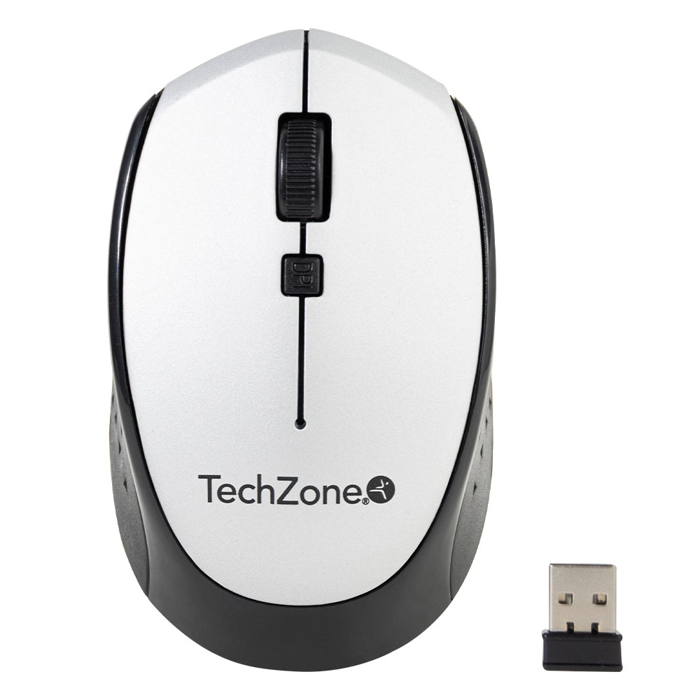 Mouse techzone tz19mou01-inapl inalambrico usb 1600 dpi negro/plata