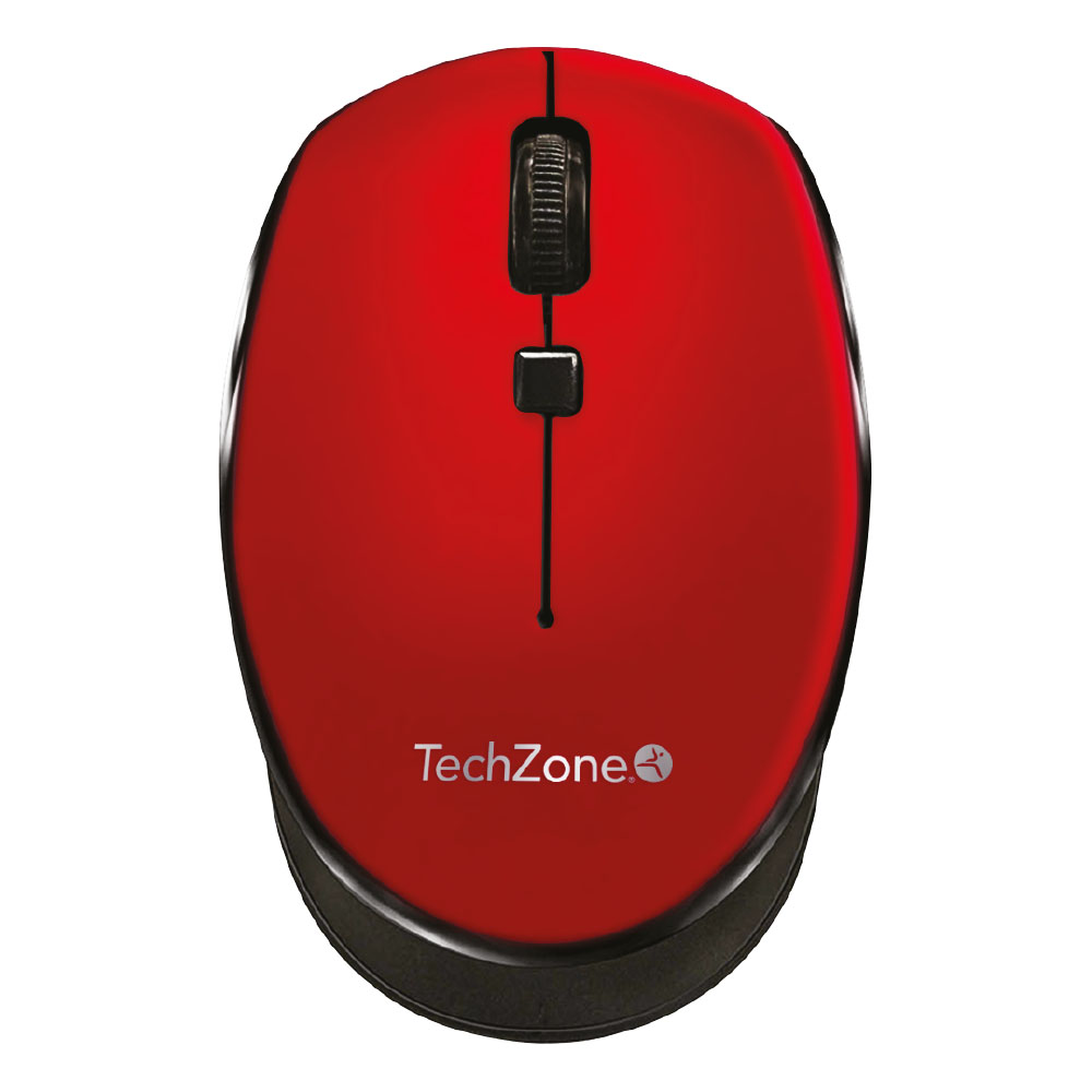 Mouse techzone tz19mou01 inalambrico usb 1600 dpi rojo, negro, tz19mou01-inar