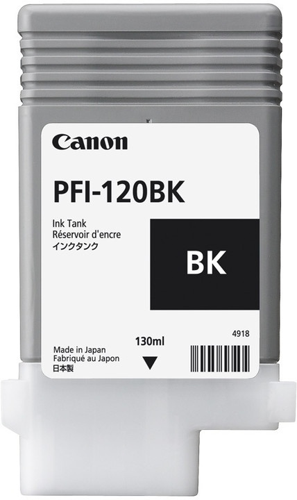 Tanque de tinta canon pfi-120 bk negro rendimiento 130 ml, compatible con tm-200, tm-205, tm-300, tm-305.