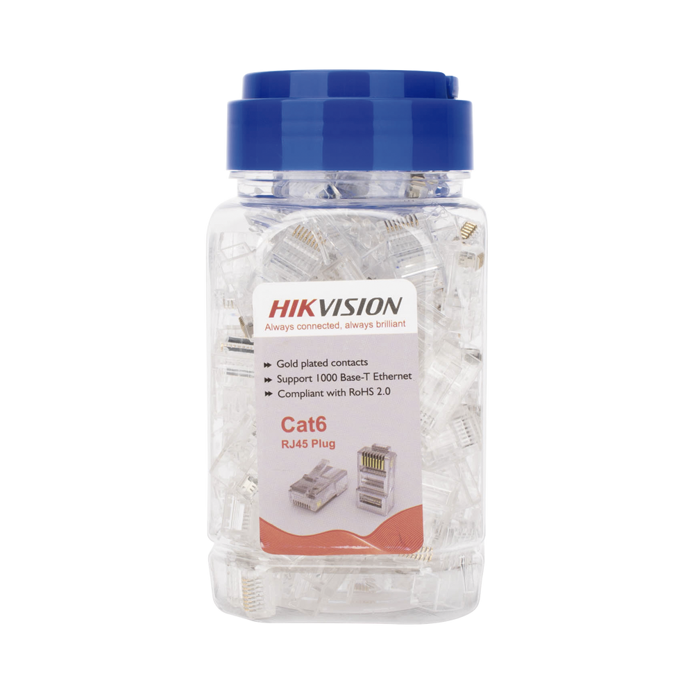 Bote de plug modular rj45 cat6, chapado oro a 30 micras, sin blindaje, uso interior, 100 pzas