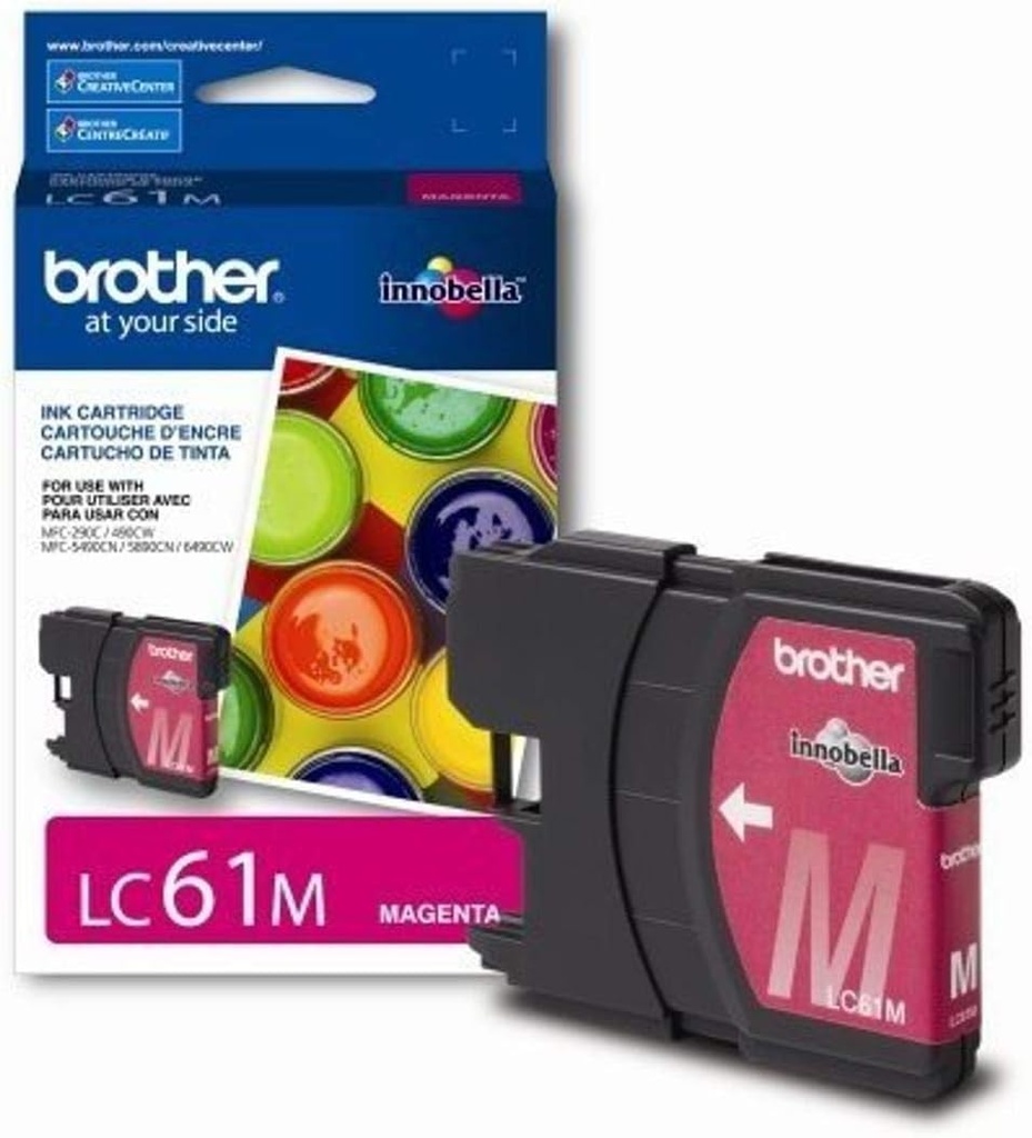 Cartucho De Tinta Brother LC61M Magenta Rinde 325 Páginas