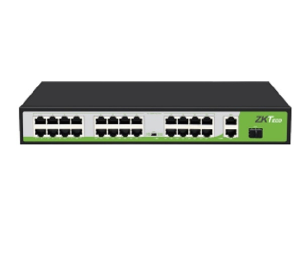 Switch ZKTeco Fast Ethernet PE242-300-C, 24 Puertos PoE 10/100Mbps, 2 Puertos 10/100/1000Mbps + 1 Puerto SFP, 9.2 Gbit/s, 4000 Entradas - No Administrable