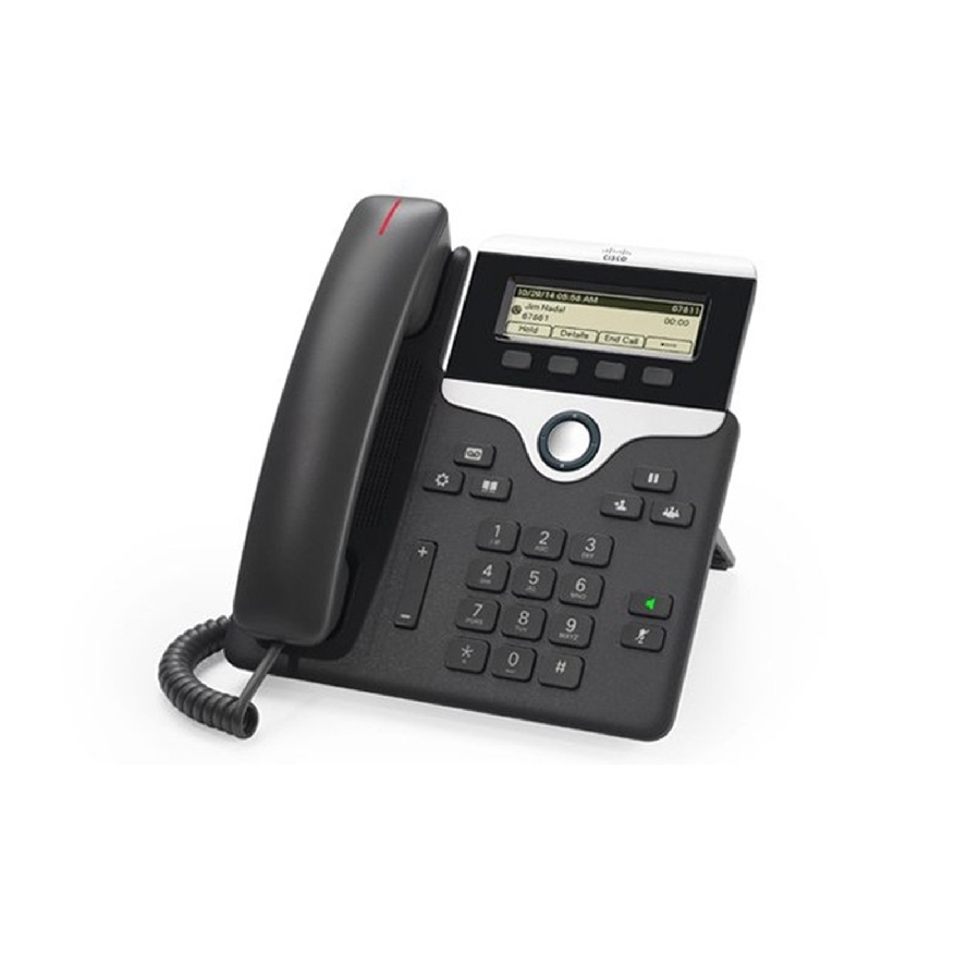 Telefono cisco ip serie 7800 compatible con 4 lineas, poe, con pantalla en escala de grises de alta resolucion de 3,5 (396x162) con puerto rj-9 fuente no incluida