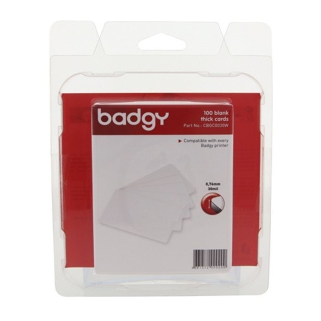 Paquete de 100 Tarjetas PVC BADGY Para Badgy 100/200 
