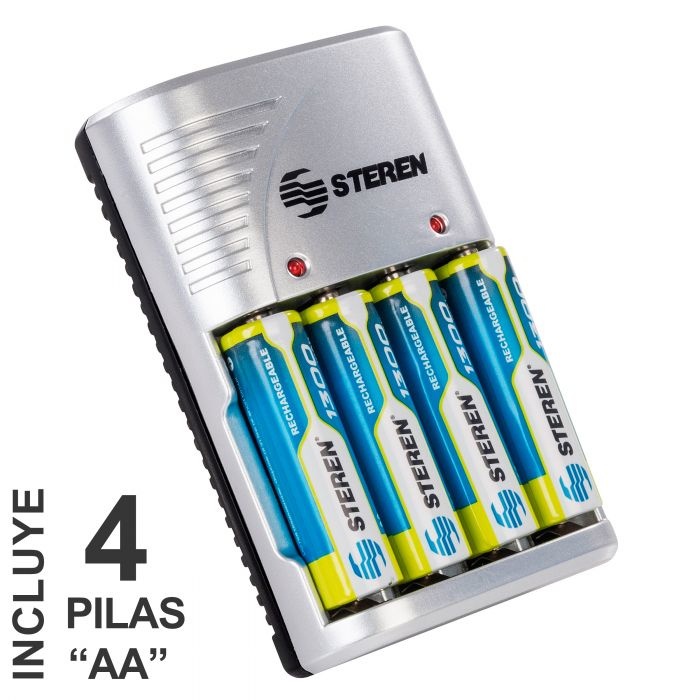 Cargador De Pilas Steren CRG-020 Para 1 - 4 Pilas AAA/AA/9V