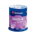 Torre De Discos DVD+R Verbatim Life Series 16X 4.7GB 100 Pzas