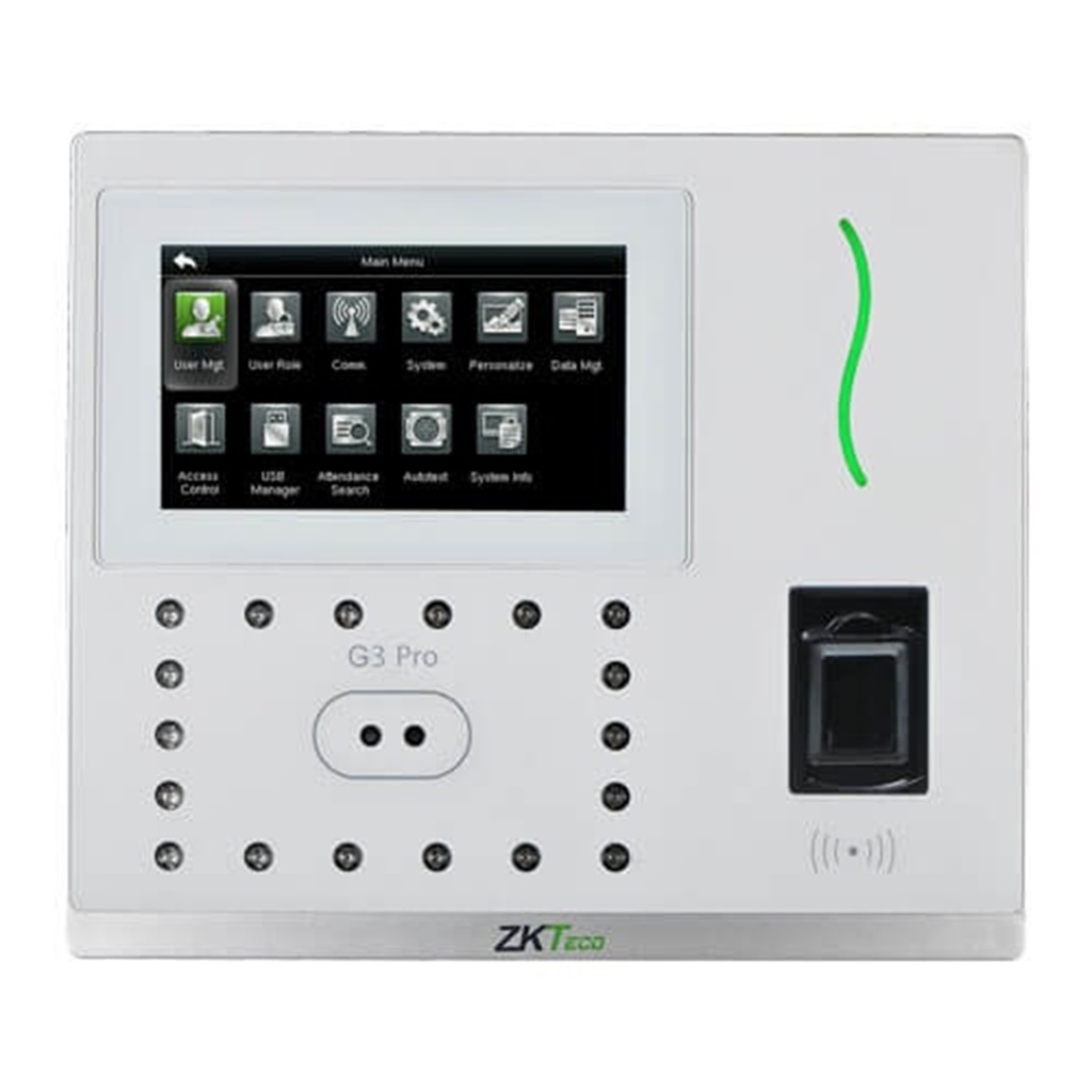 Control de Acceso y Asistencia Biométrico ZKTeco G3 Pro 20.000 Huellas/Tarjetas 12.000 Rostros USB 2.0