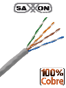 Saxxon outpcat5e100m - cable utp 100% cobre / categoria 5e / color gris / interior / 100  mts / fluke test / 4 pares / redes / v