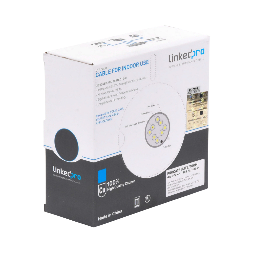 LinkedPRO Bobina de Cable Ethernet Cat5e, UTP, 100 Metros