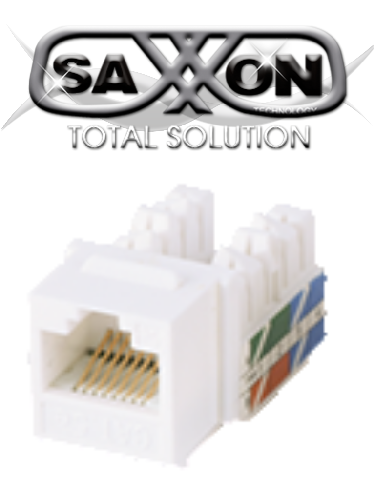 Saxxon m265c5w - modulo jack keystone rj45 / 8 hilos / cat 5e / compatible con calibres  awg 22-26 / color blanco
