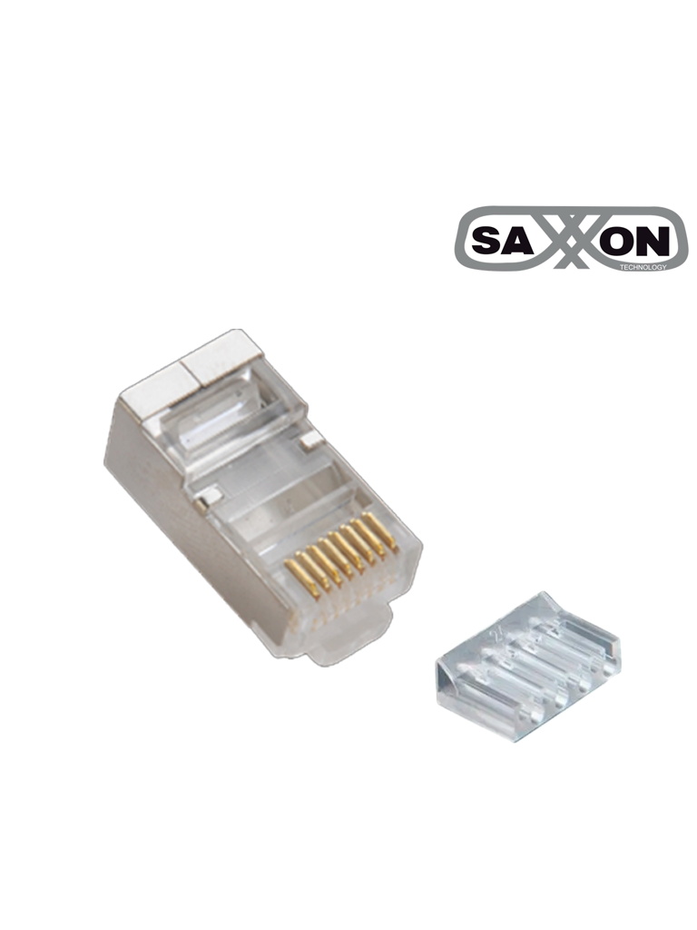 Saxxon s901e - conector plug rj45 para cable utp / cat 6 / blindado / paquete 100 piezas