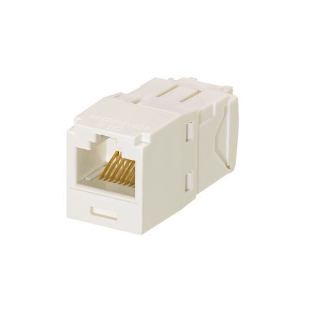 Conector jack rj45 estilo tg, mini-com, categoría 6, de 8 posiciones y 8 cables, color blanco ártico