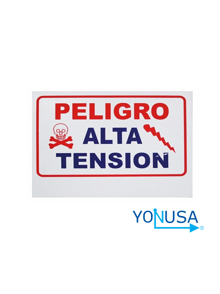 Letrero Genérico Indicador De Alta Tensión Yonusa LPVOLTAS Para Colocación En Cercas Eléctricas
