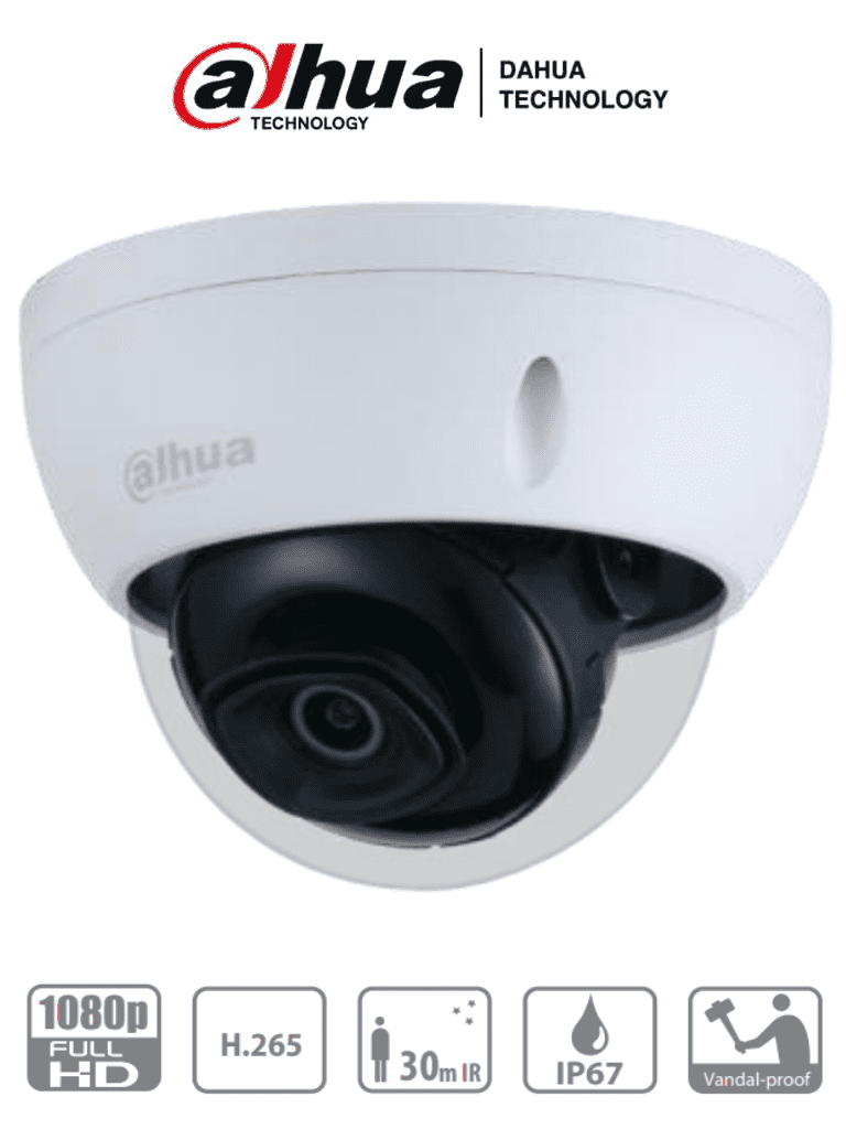 Cámara IP Domo IR Dahua Interiores Exteriores HDBW1230E Alámbrico 1920x1080 Pixeles Día Noche