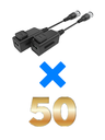 Utepo utp101phd6pak50 - 50 pares de transceptores pasivos  hd / diseño para empalmes ordenados / distancias cvi  720p a 300m /  