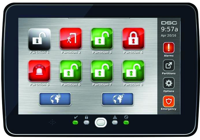 Teclado De Alarma DSC Neo HS2TCHPBLK Pantalla De 7"