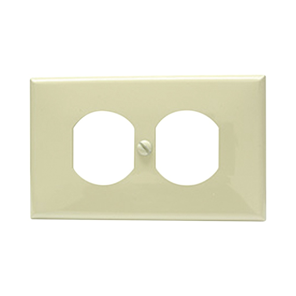 Placa De Plástico Para Contacto Dúplex Surtek SYS-136600 Color Marfil