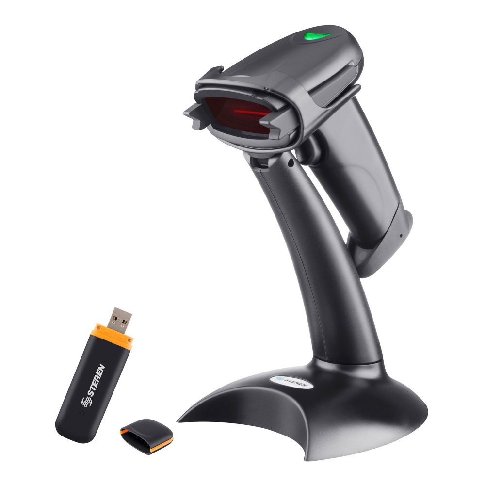Lector de Código de Barras Steren COM-596 Láser 1D Incluye Adaptador USB RF Inalámbrico