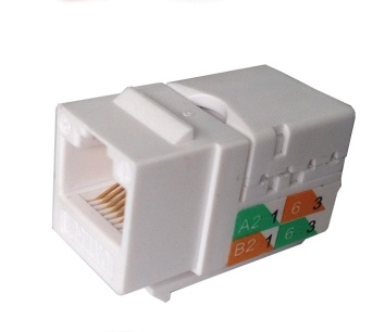 Sbetech 2302wt- modulo jack keystone rj45 / 8 hilos / cat 5e / compatible con calibres awg 22-26 / color blanco