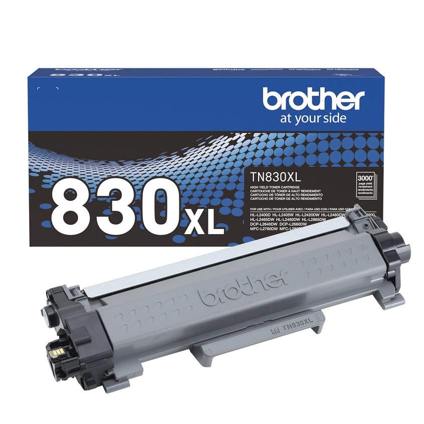 Tóner Brother TN-830XL Alto Rendimiento Negro, 3.000 Páginas