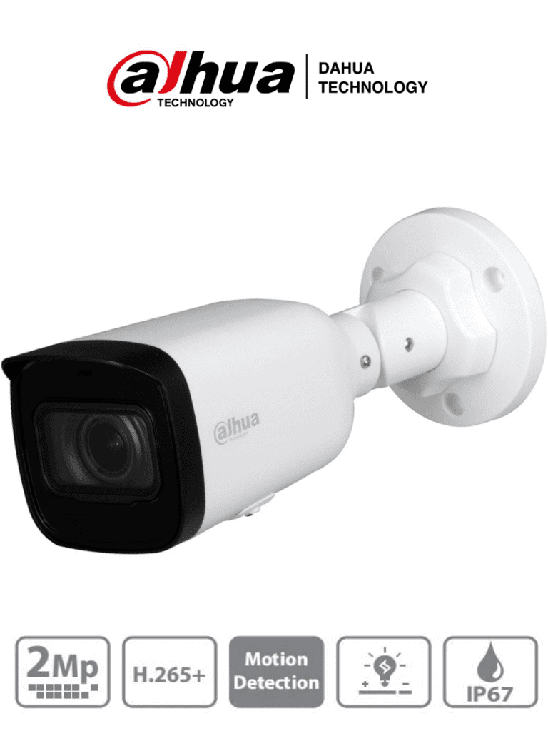Dahua ipc-hfw1230t1n-zs - camara ip bullet de 2 megapixeles/ lente motorizado de 2.8 a 12mm/ h.265+/ ir de 50 mts/ ip67/ poe/ ra