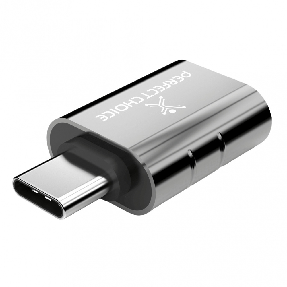 Perfect Choice Adaptador USB 2.0 Hembra - USB C Macho, Negro