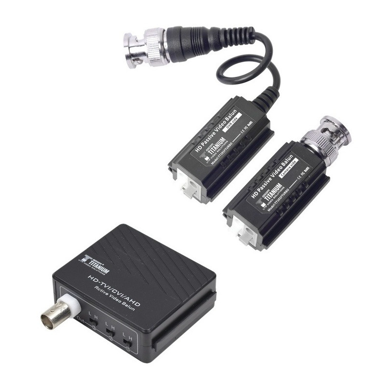 Kit de transceptores de video de largo alcance / 320 metros / resolución 720p y 1080p / cat 5e/6 / compatible con cámaras hd-tvi/cvi/ahd/cvbs / alimente solo el receptor / protección interconstruida contra sobretensión.