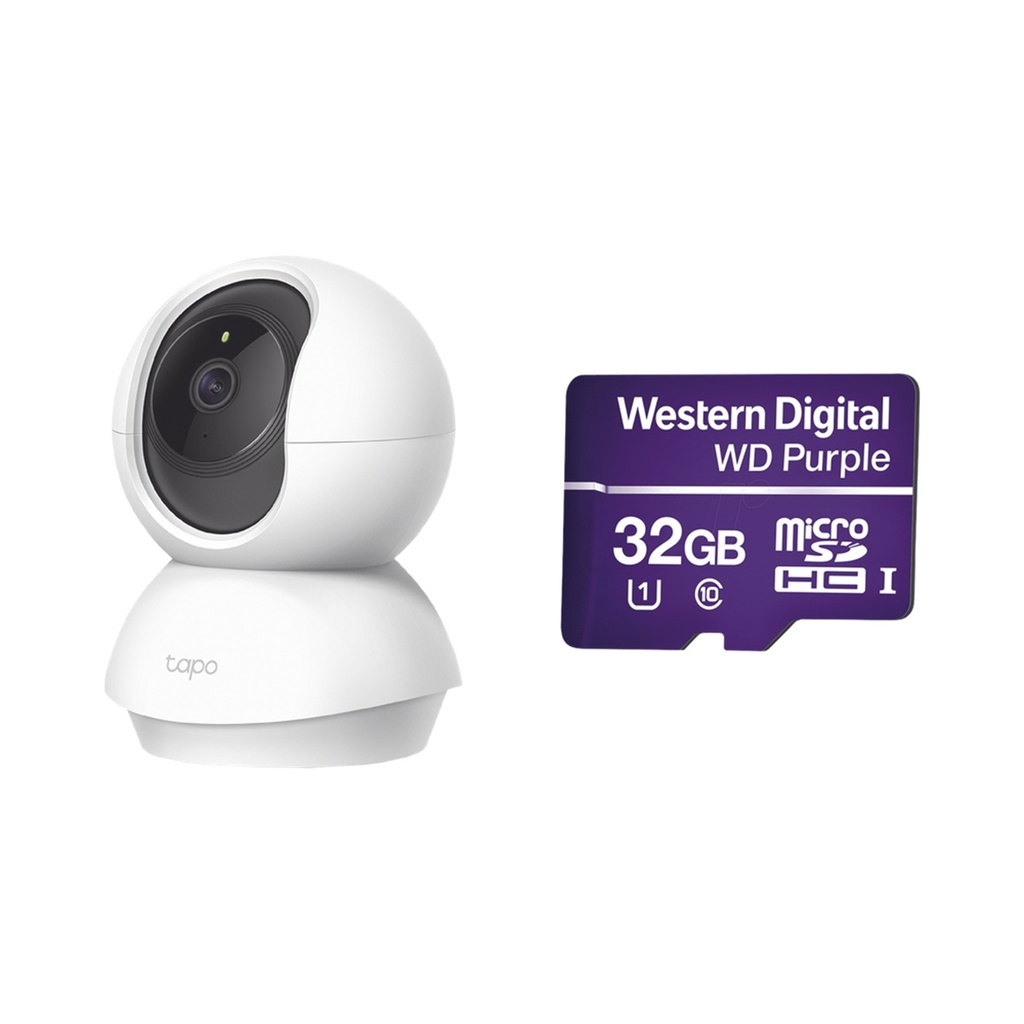Kit de Cámara IP Wi-Fi TP-Link TAPOC200 2 MP Audio Doble Vía Utiliza La App Tapo 1 Memoria Micro SD WD32MSD
